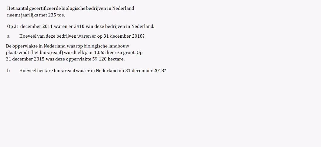 Lineaire en exponentiële groei opgave 1