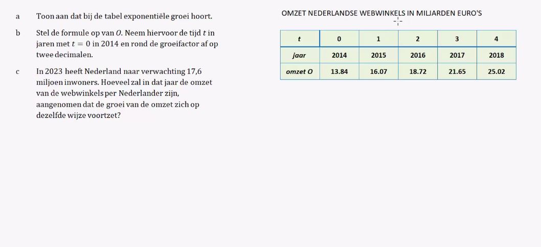 Lineaire en exponentiële groei opgave 13