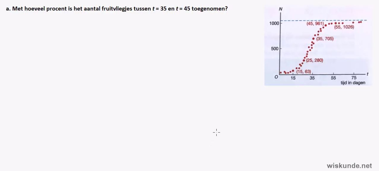 Logaritmisch papier en redeneren met groeiformules opgave 76