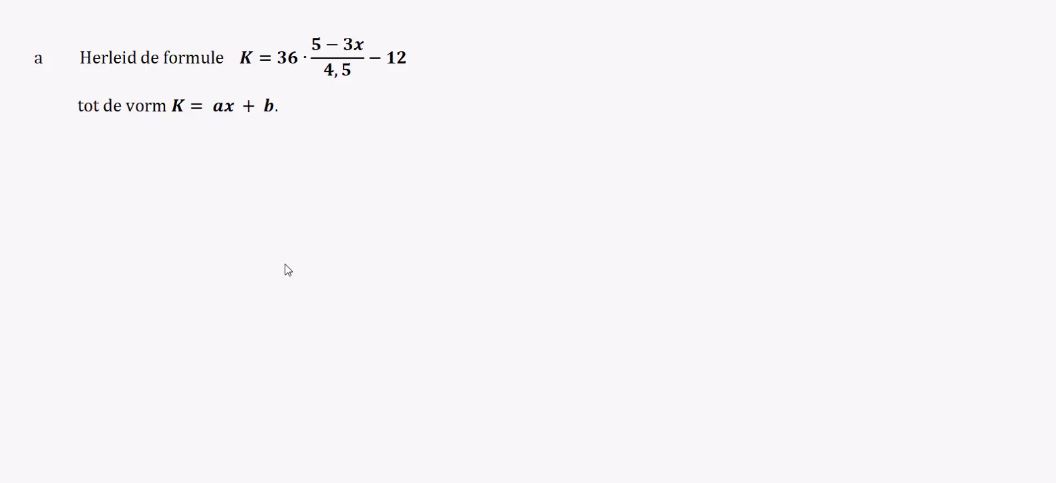 Herleiden en combineren van formules opgave 20