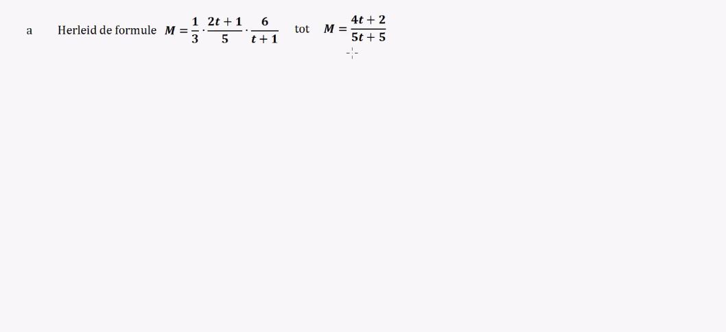 Herleiden en combineren van formules opgave 24