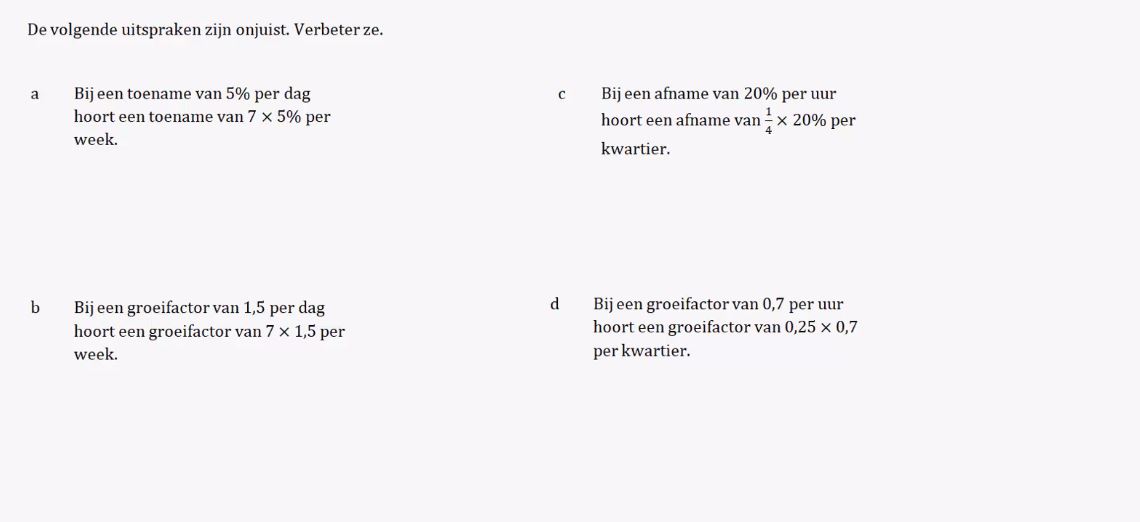 Groeifactoren en groeipercentages Opgave 15
