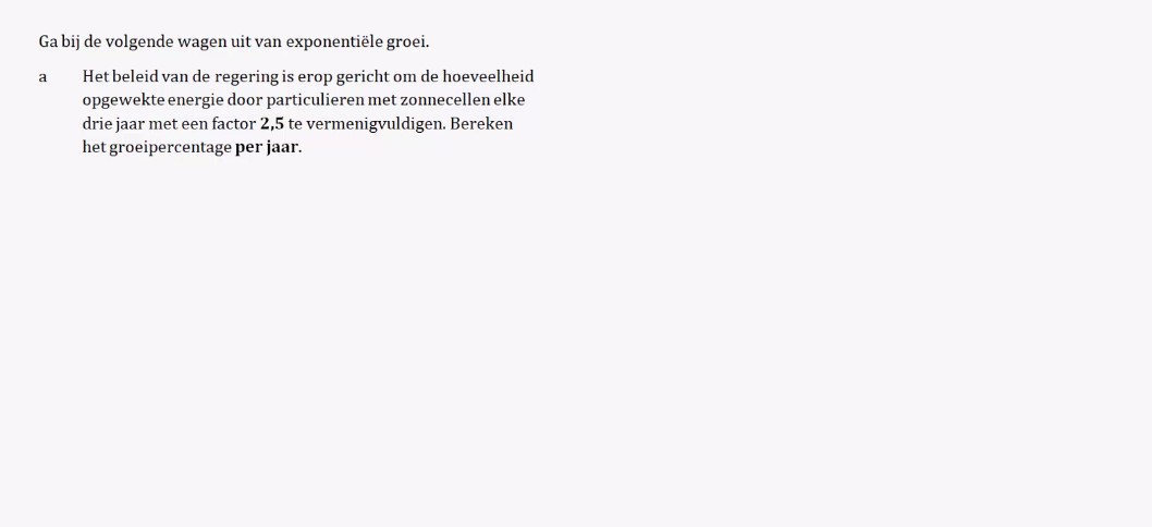 Groeifactoren en groeipercentages Opgave 16