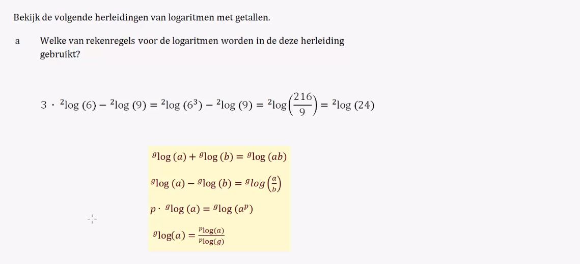 Rekenregels voor logaritmen opgave 47