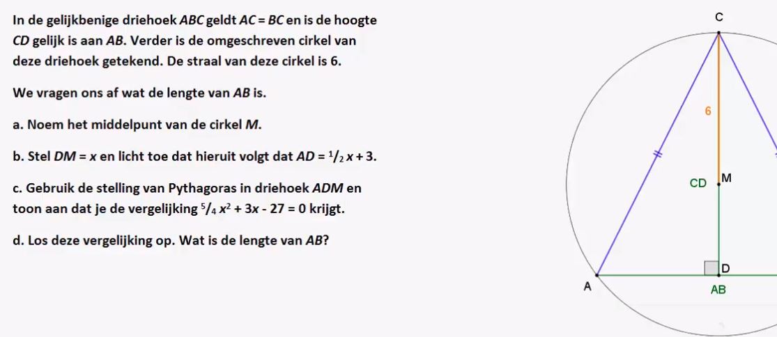 Vergelijkingen bij meetkunde opgave 17
