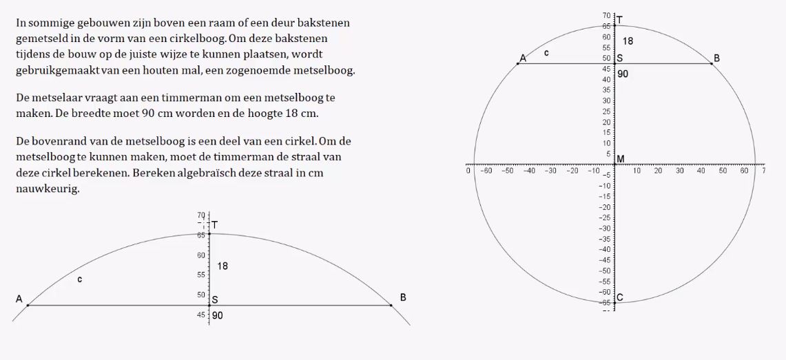 Vergelijkingen bij meetkunde opgave 21