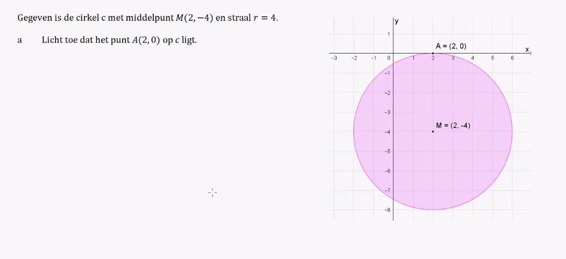 Lijnen en cirkels in een assenstelsel Opgave 35