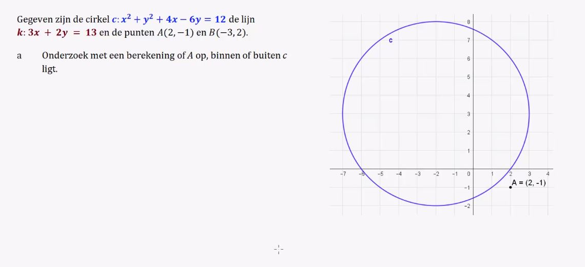 Lijnen en cirkels in een assenstelsel Opgave 40