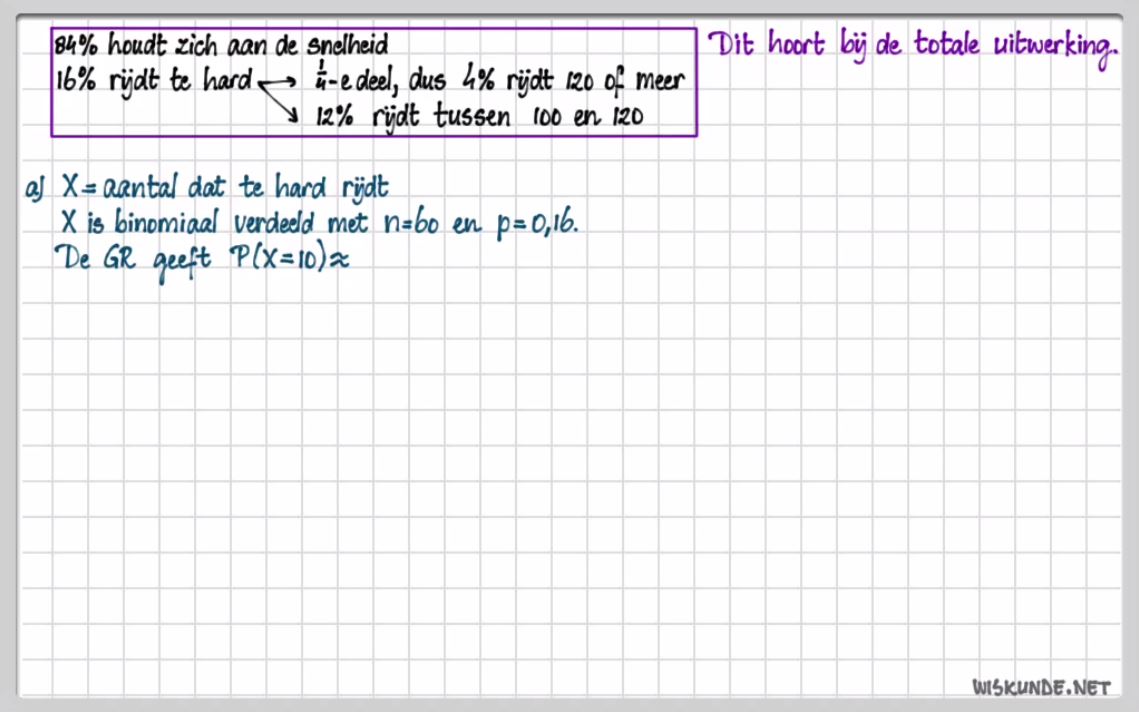De binomiale verdeling opgave 30