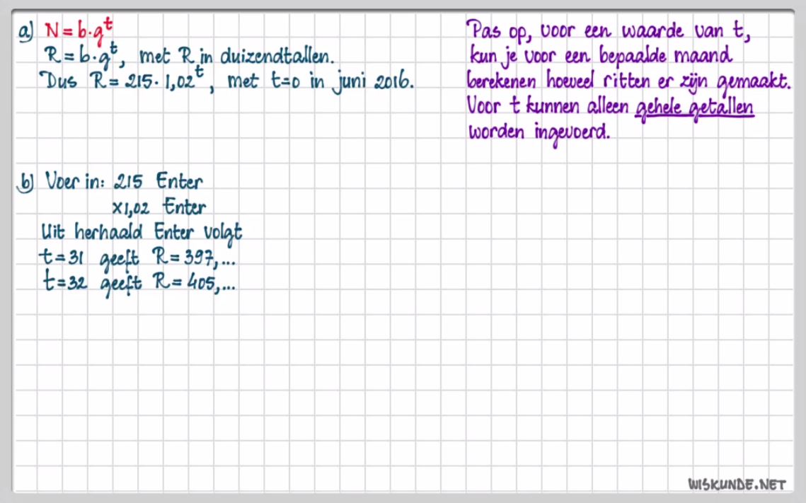 Exponentiële groei Opgave 5