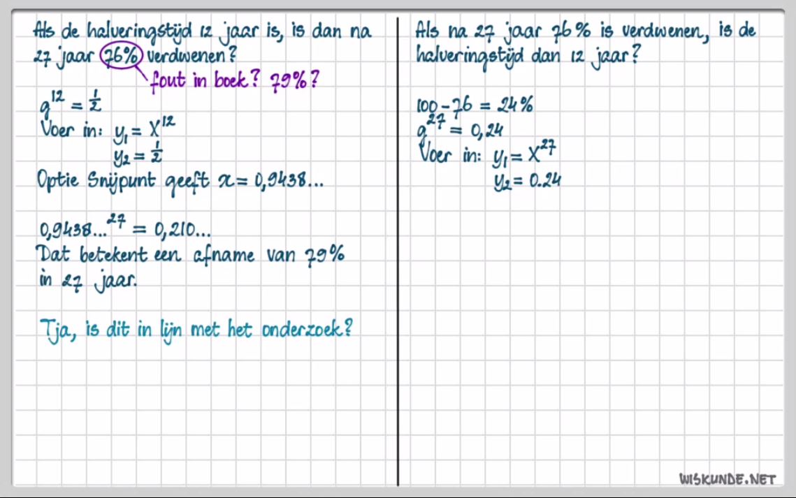 Exponentiële groei Opgave 15