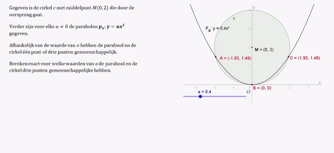 Cirkels en snijpunten Opgave 44