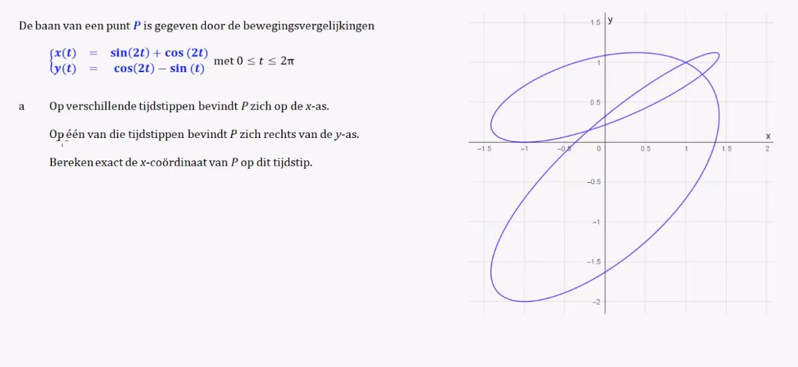 Werken met parametervoorstellingen en bewegingsvergelijkingen opgave 64