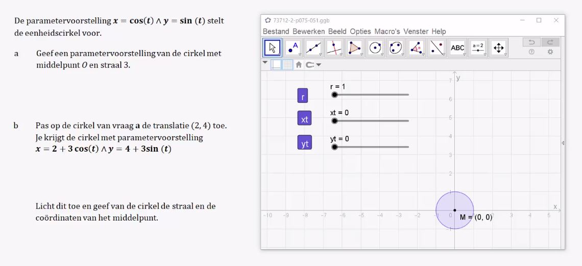 Werken met parametervoorstellingen en bewegingsvergelijkingen opgave 51