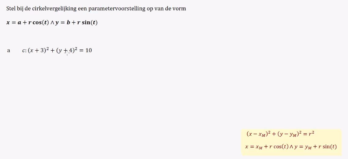 Werken met parametervoorstellingen en bewegingsvergelijkingen opgave 53