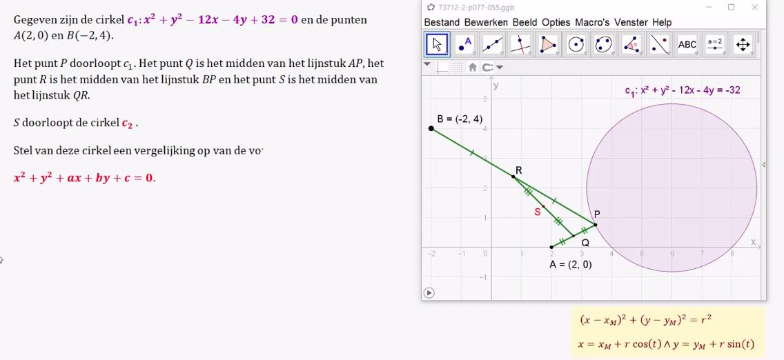 Werken met parametervoorstellingen en bewegingsvergelijkingen opgave 55