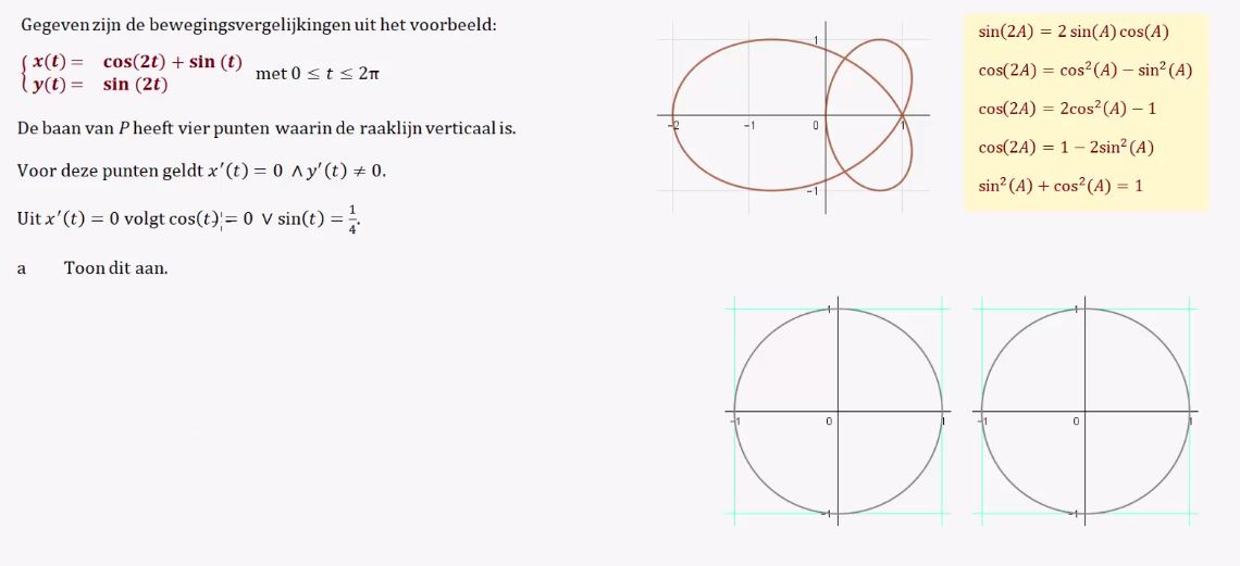 Werken met parametervoorstellingen en bewegingsvergelijkingen opgave 60