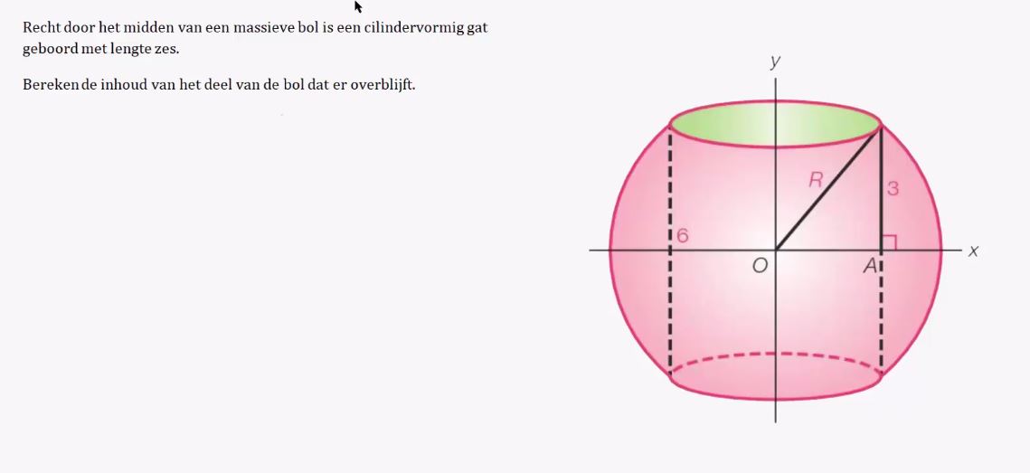 Integralen bij oppervlakte en inhoud opgave 79