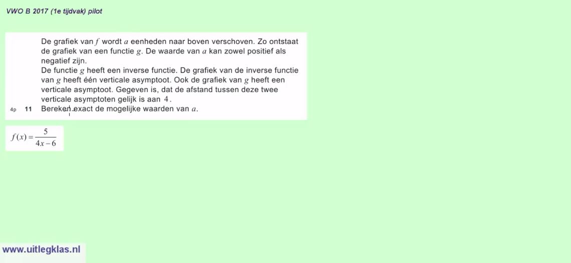 Functies en grafieken opgave 14