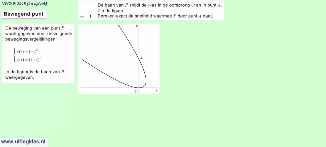 Vectoren en bewegingsvergelijkingen Opgave 62