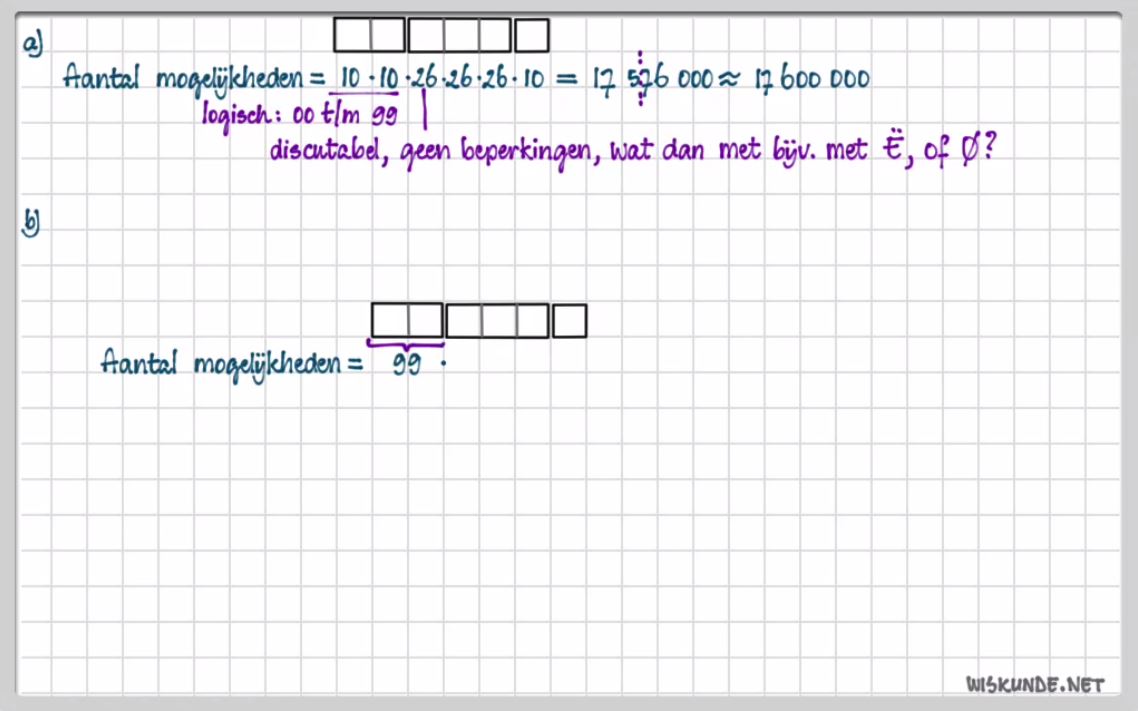 Combinatoriek en rijen opgave 11