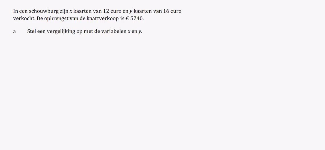 Vergelijkingen met twee variabelen Opgave 59