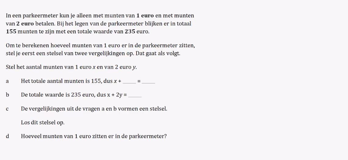 Stelsel vergelijkingen opgave 79