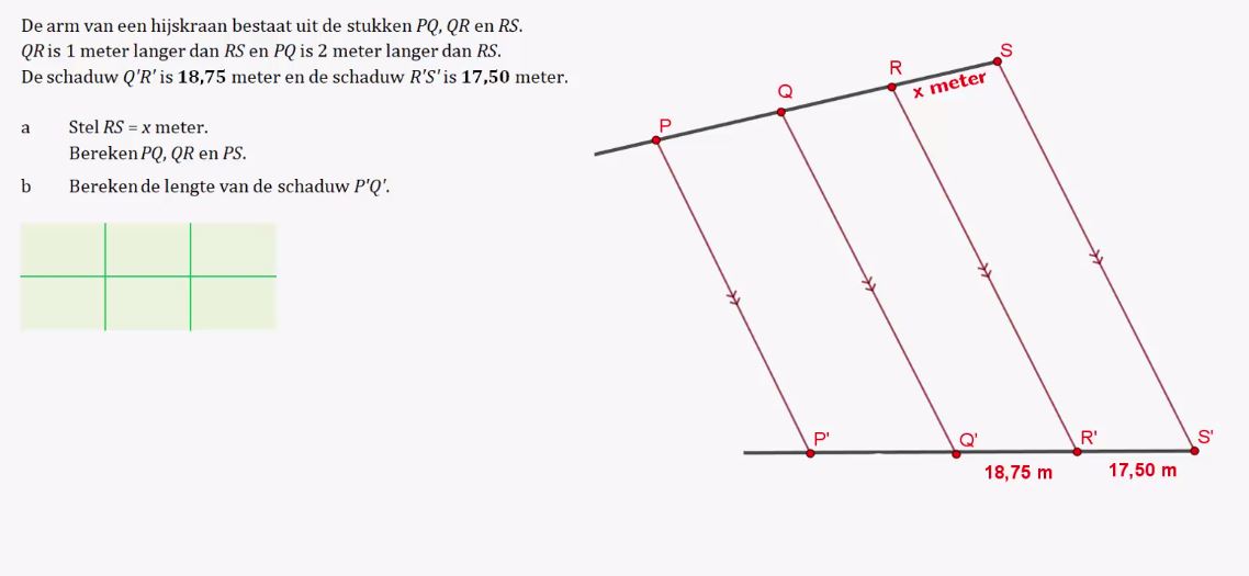 Kruisproducten en parallelprojectie opgave 13