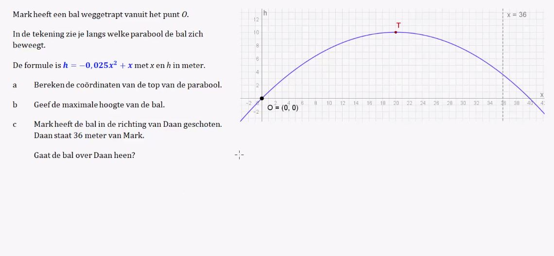 Snijpunten en toppen Opgave 43