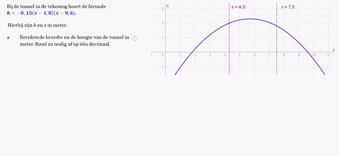 De functie f(x) = a(x-d)(x-e) Opgave 50