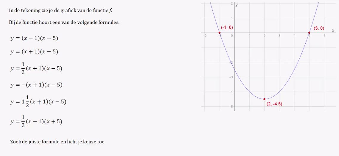 De functie f(x) = a(x-d)(x-e) Opgave 51