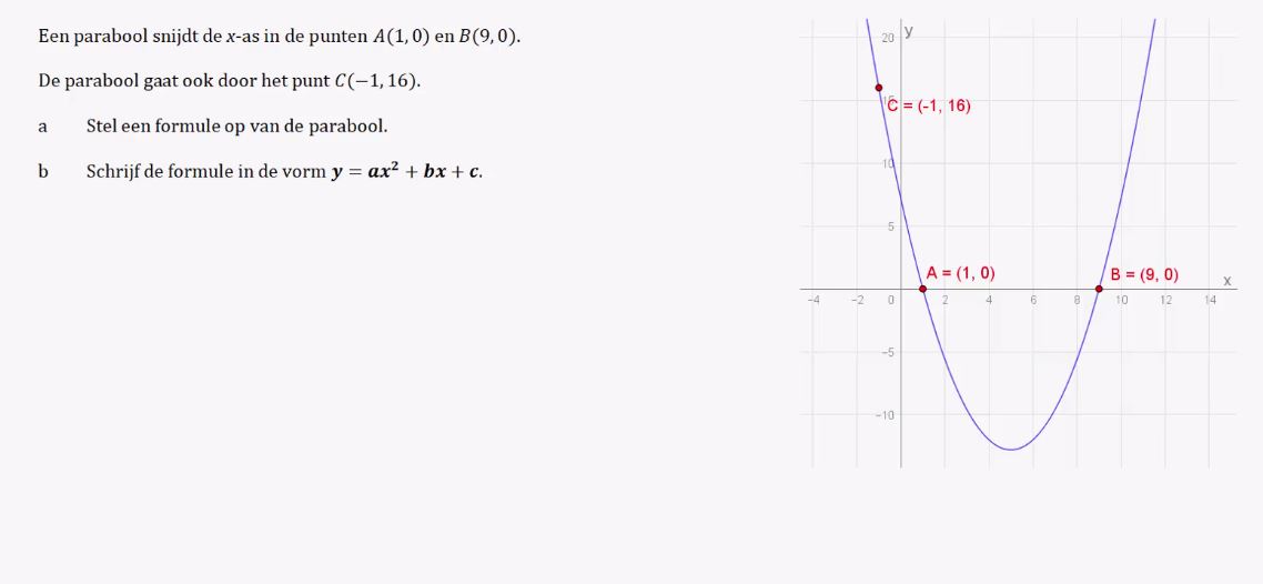 De functie f(x) = a(x-d)(x-e) Opgave 52