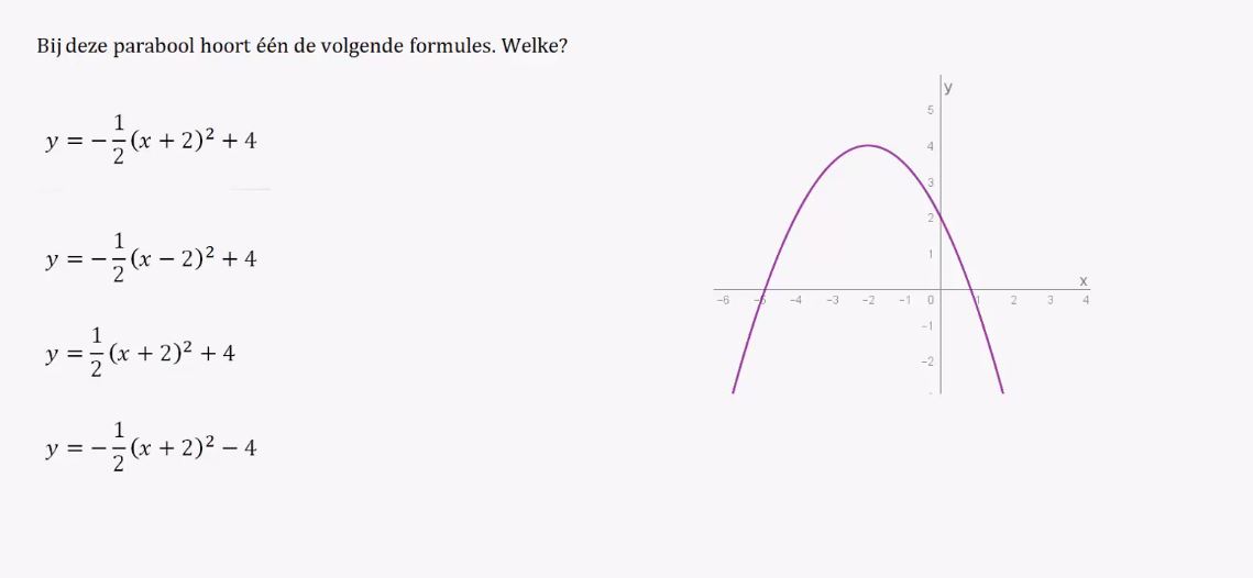 De functie f(x) = a(x-p)^2+q opgave 68