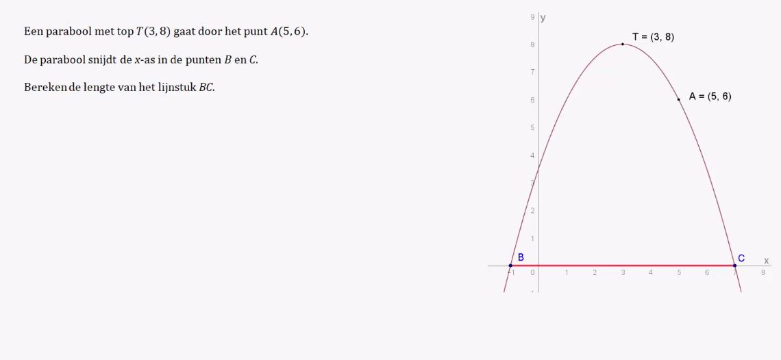 De functie f(x) = a(x-p)^2+q opgave 71