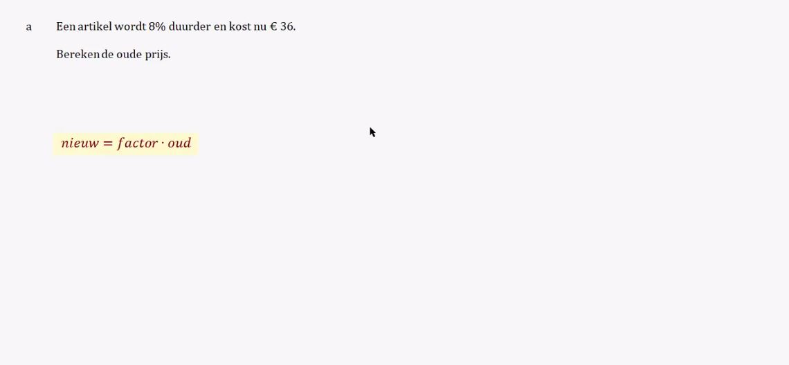 Rekenen met procenten Opgave 27