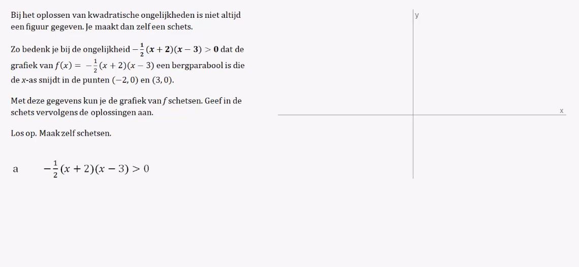 Kwadratische ongelijkheden Opgave 56