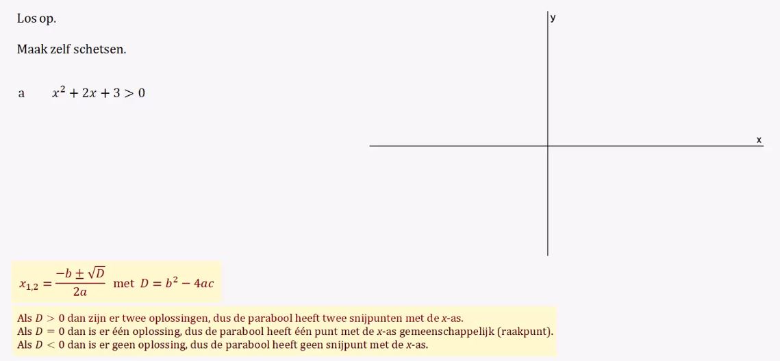 Kwadratische ongelijkheden Opgave 63