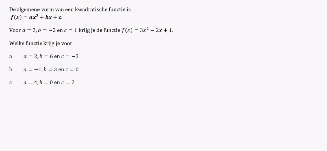 Kwadratische functies Opgave 6