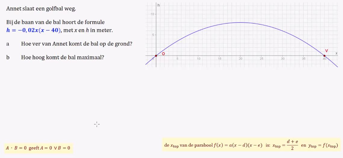 De parabool y = a(x - d)(x - e) Opgave 52
