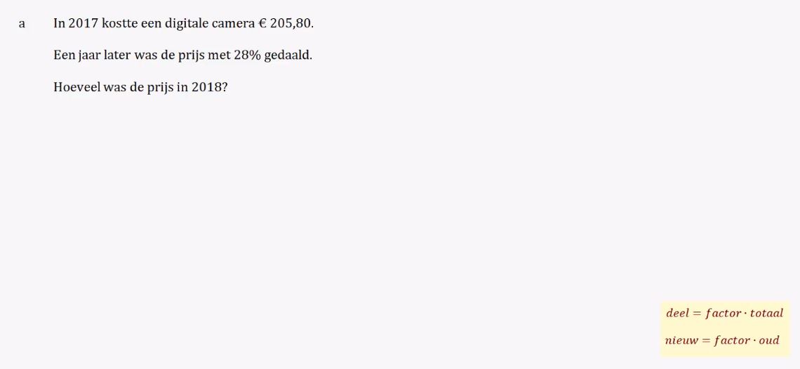 Vermenigvuldigingsfactor Opgave 23