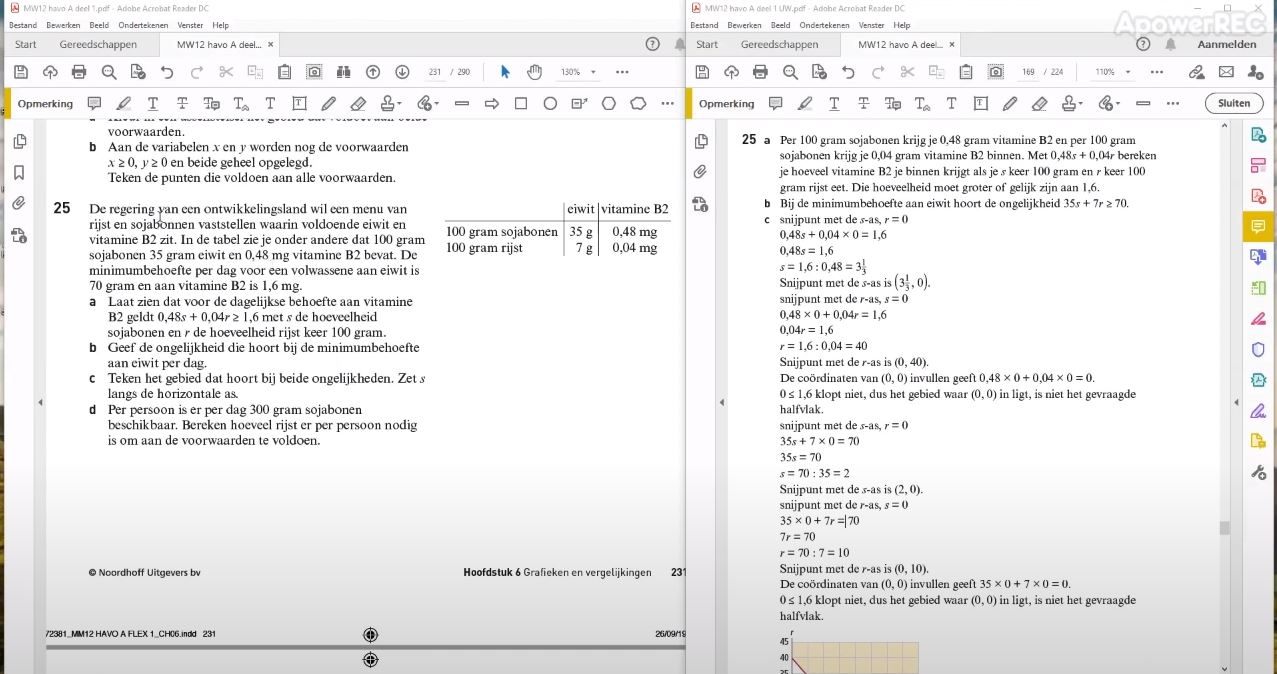 Gebieden in een assenstelsel opgave 25