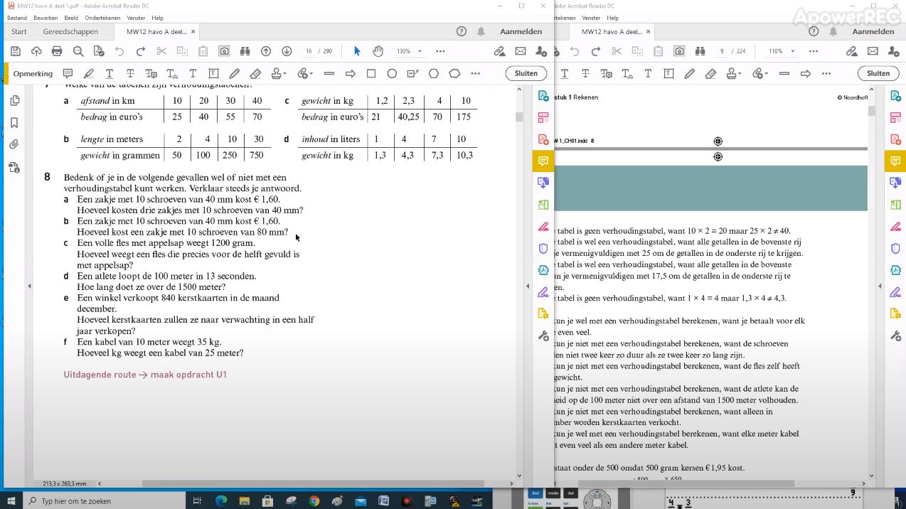 Verhoudingen Opgave 8