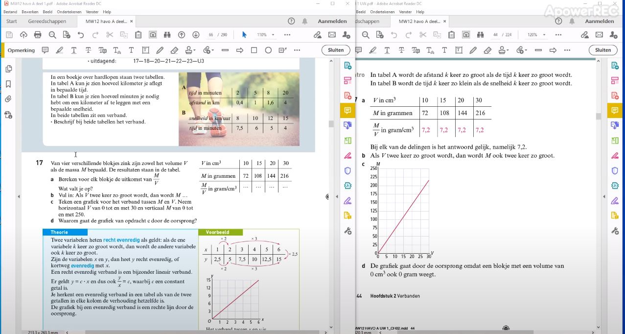 Recht evenredig en omgekeerd evenredig opgave 17
