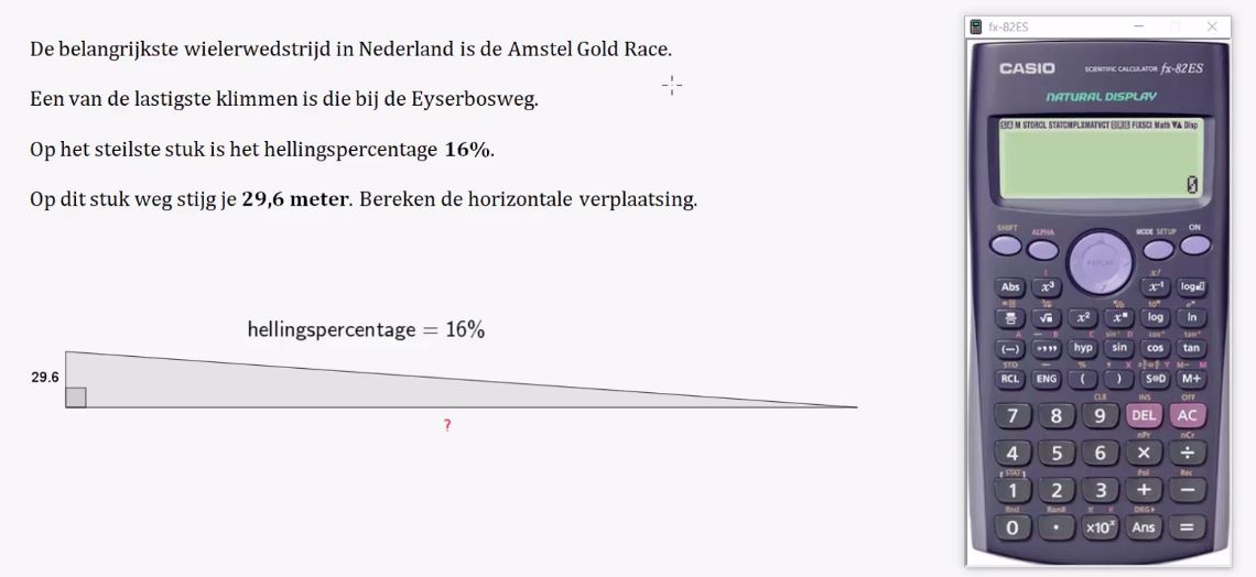 Hellingsgetal en tangens opgave 7