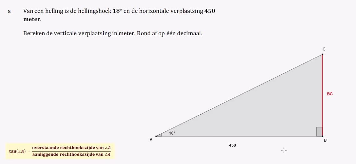 Hellingsgetal en tangens opgave 12