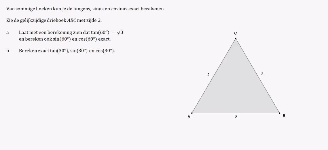 Goniometrische verhoudingen Opgave 62