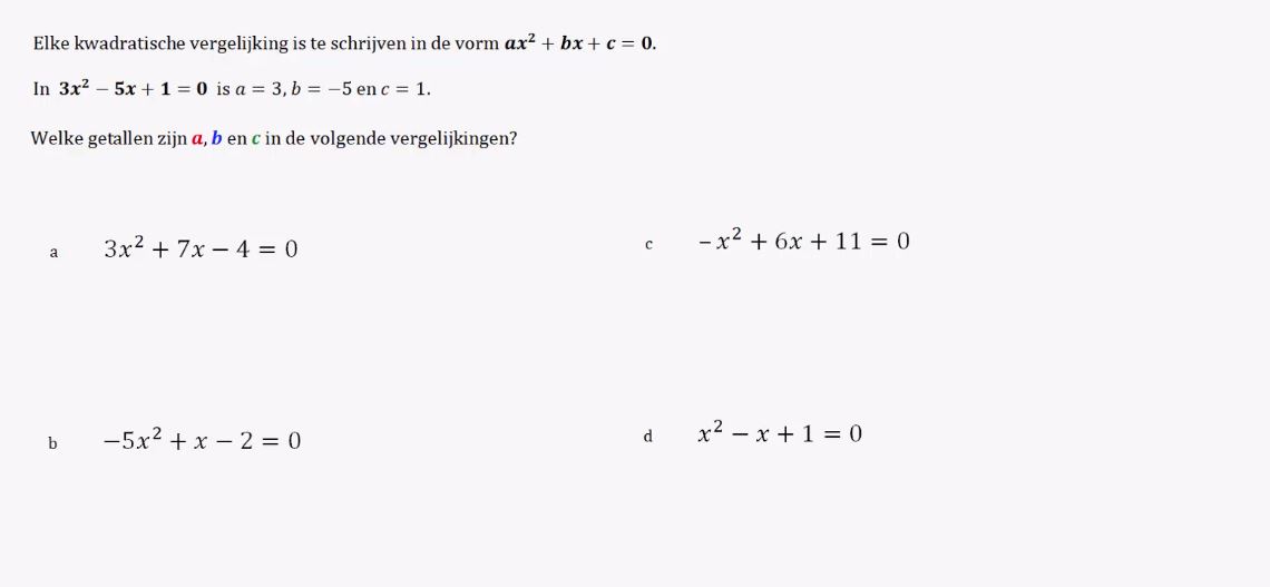 De abc-formule Opgave 6