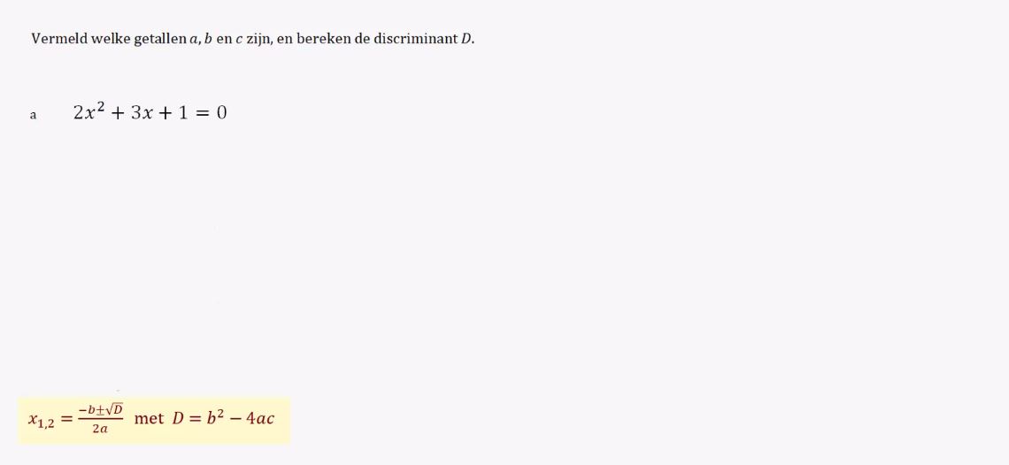 De abc-formule Opgave 9