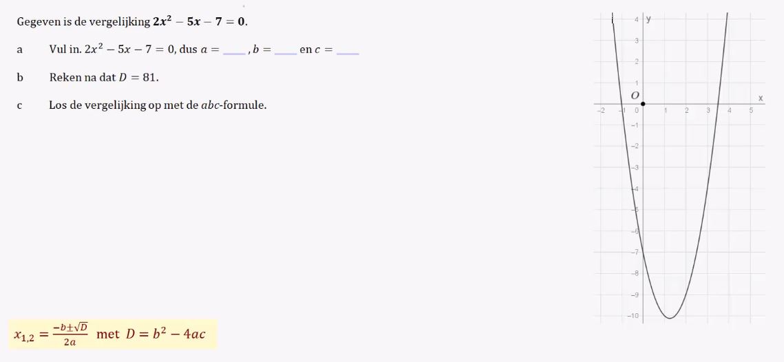 De abc-formule Opgave 10
