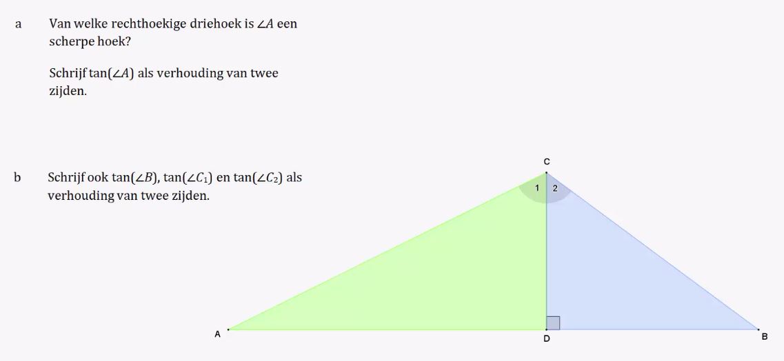 Berekeningen met de tangens opgave 3